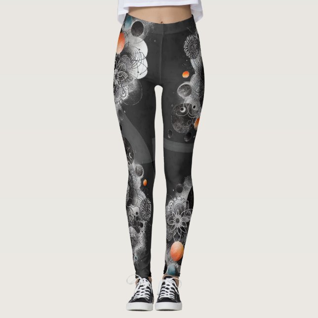 Leggings tout-imprimé "Geometric Grid Funk" (Anverso)