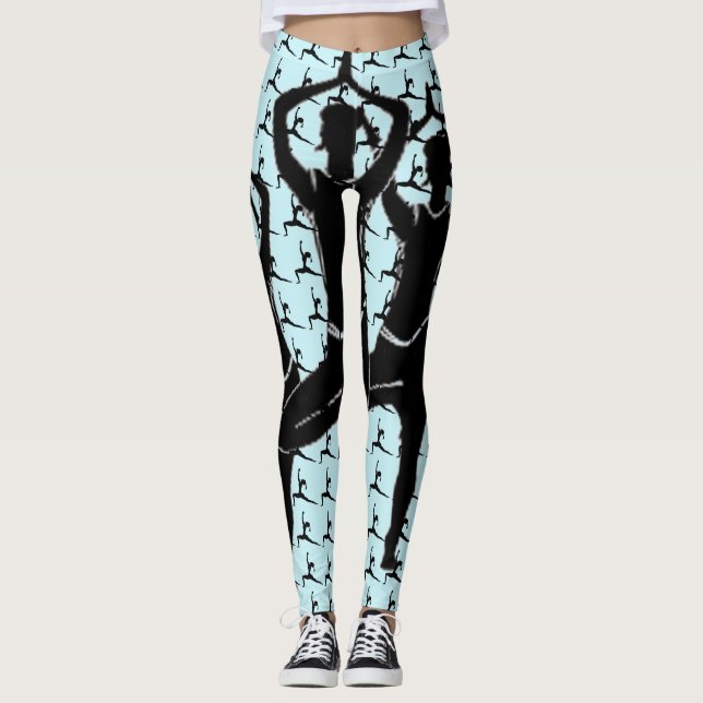 Leggings Trabajo azul claro It Yoga Pose Silhouette (Anverso)