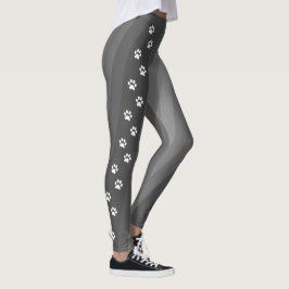 Leggings Trabajo de franja diagonal con estampado de patas 