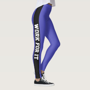 Leggings Trabajo negro sobre azul para Personalizado de TI