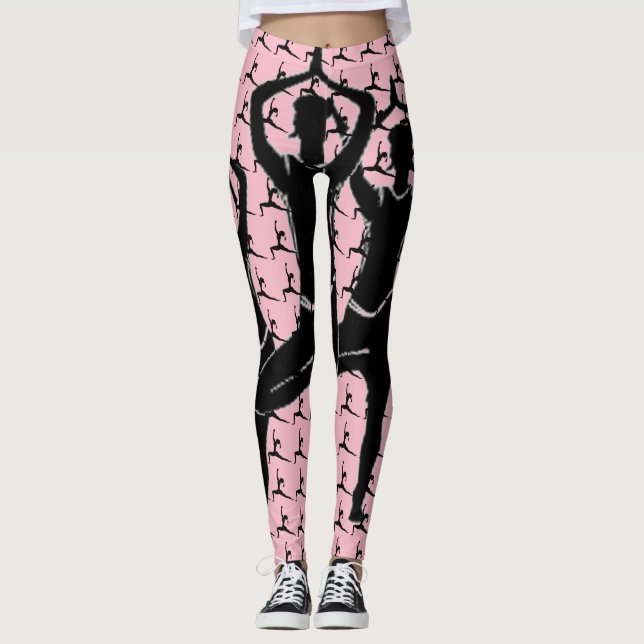 Leggings Trabajo Rosa It Yoga Pose Silhouette (Anverso)