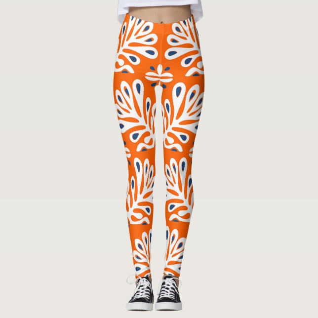 Leggings Tradición escandinava: Mosaico étnico floral. (Anverso)