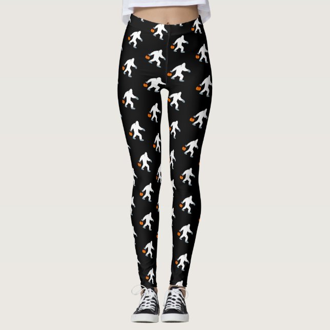 Leggings Traje de Halloween de la calabaza de Bigfoot (Anverso)