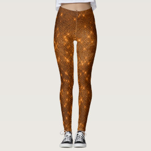Leggings Traje de Halloween de la chispa del naranja y del