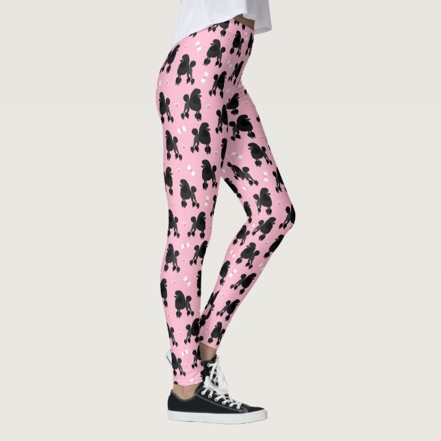 Leggings Trama de cangrejos negros y arcos rosados (Derecha)
