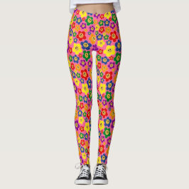 Leggings Trama de flor arcoiris LGBT suave y rosa