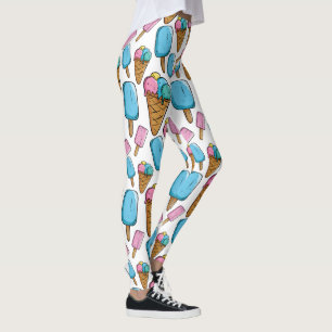Leggings Tramas de diseño de crema de hielo