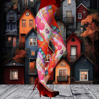 Leggings Tramas multicolores de los corazones de amor