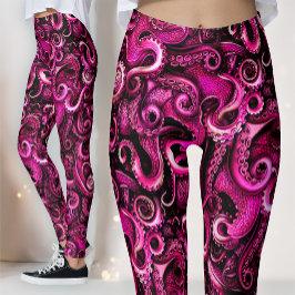 Leggings Trámites de pulpo rosado Steampunk