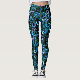 Leggings Trámites del pulpo azul y verde