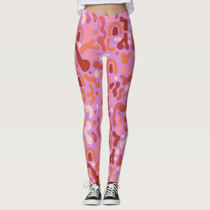 Leggings Trasero Groovy de color rosa Abstracto Trasero