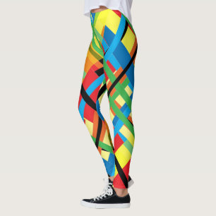 Leggings Traseros de franjas abstractas laminación del pat