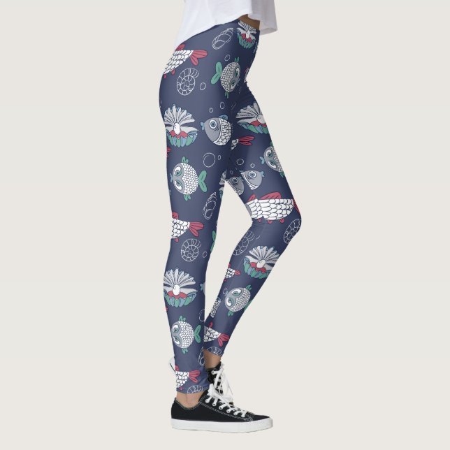 Leggings Traseros de patrón de pescado (Derecha)