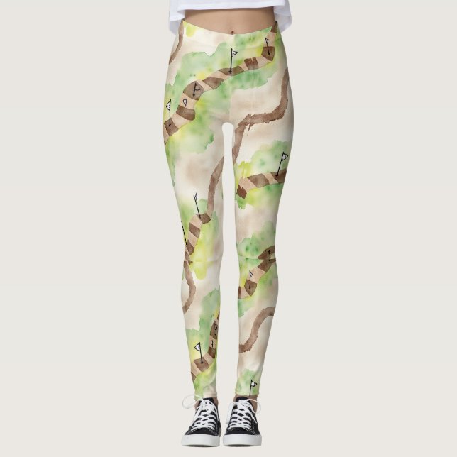 Leggings Trayectorias e hito patrón sin foco (Anverso)