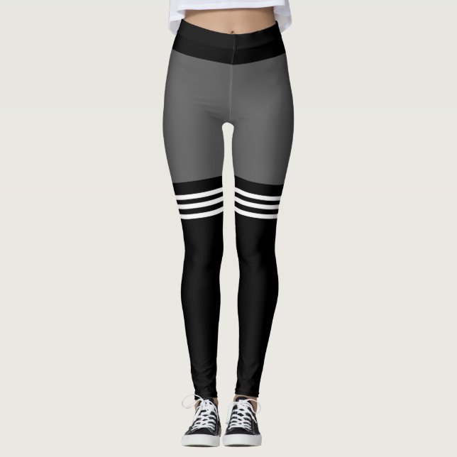 Leggings Trazos de media altura negros (Anverso)