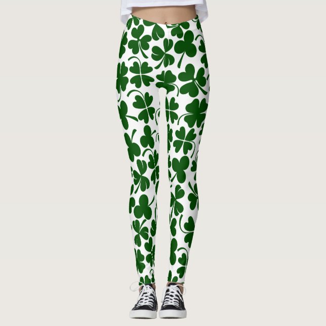 Leggings trébol con suerte de shamrock (Anverso)