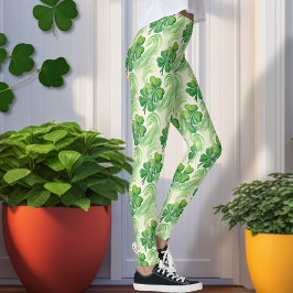 Leggings Trébol de Cuatro Hojas Lucky Shamrock Día de San P