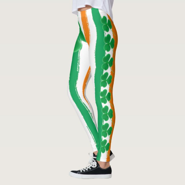 Leggings Tréboles anaranjados verdes irlandeses del día el (Izquierda)