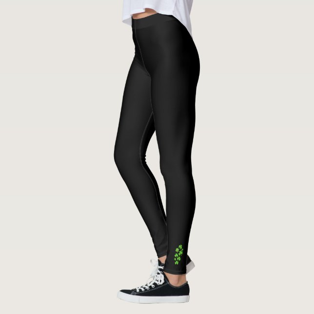 Leggings Tréboles: Colección de arte negra simple del (Izquierda)