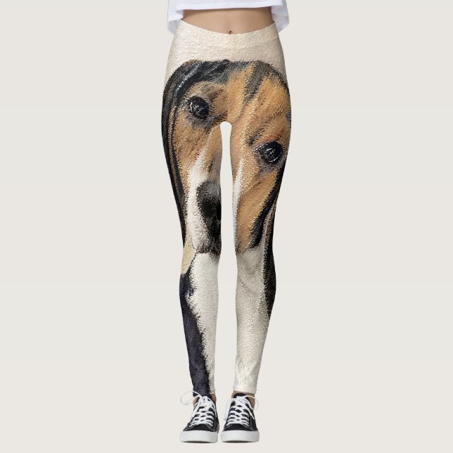 Leggings Treeing Walker Coonhound Painting - Arte original (Anverso)