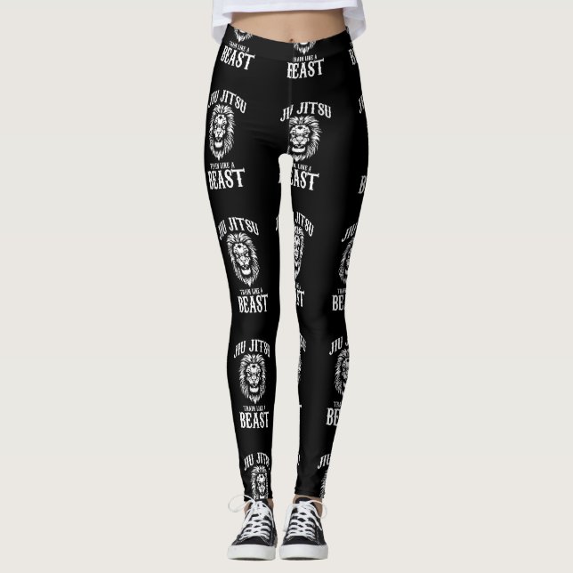 Leggings Tren de Jiu Jitsu como bestia BJJ MMA (Anverso)