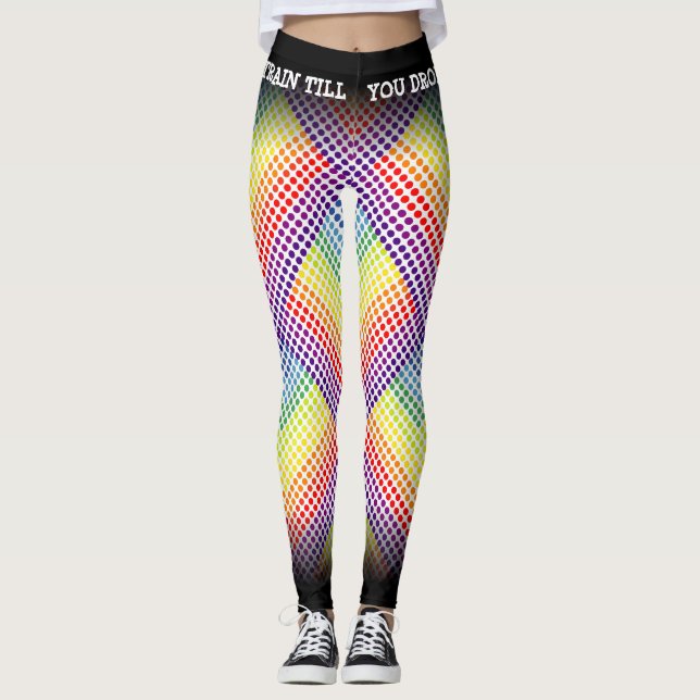 Leggings Tren hasta que cae arcoiris/negro (Anverso)