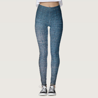 Leggings Trendy Blue Jeans Pattern