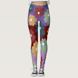 Leggings Tres capas tres colores fondo morado floral