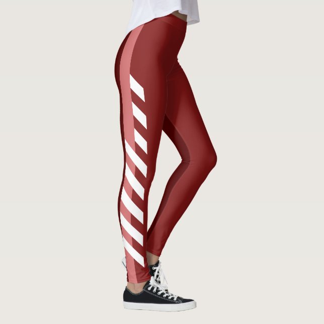 Leggings Tres polainas rayadas de los rojos (Derecha)