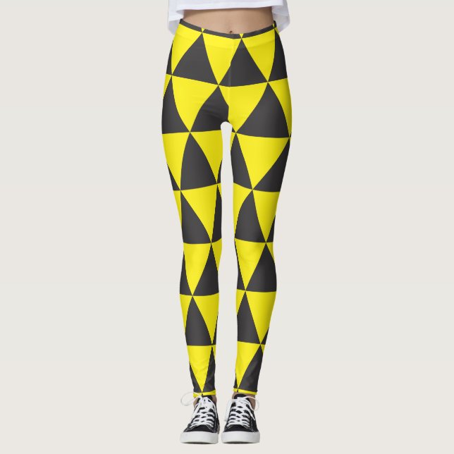 Leggings triángulo amarillo negro (Anverso)