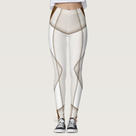 Leggings Triángulo beige inclinado con sombra, estilo liso