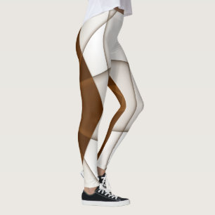 Leggings Triángulo beige inclinado con sombra, estilo liso