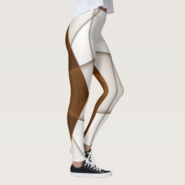 Leggings Triángulo beige inclinado con sombra, estilo liso (Derecha)
