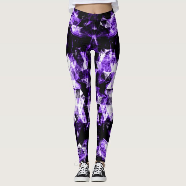 Leggings Triángulo brillante violeta ultra violeta que elec (Anverso)