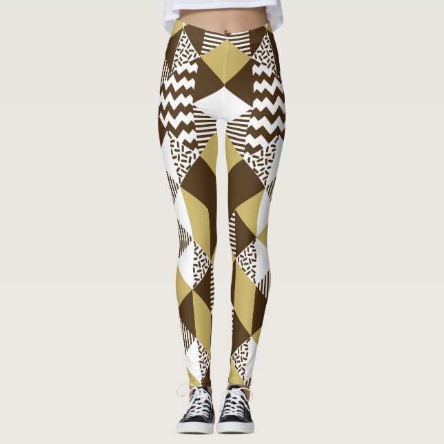 Leggings Triángulo impecable: moda geométrica de oro. (Anverso)