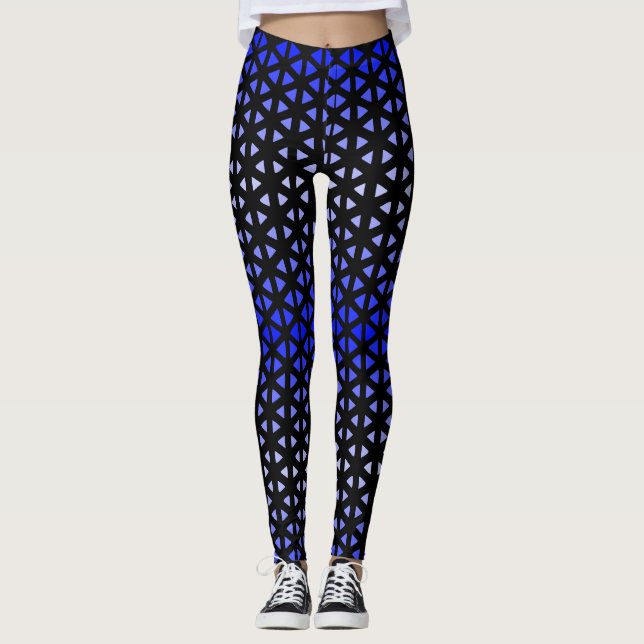 Leggings Triángulo.Pattern.shade.blue.01 BG negro (Anverso)
