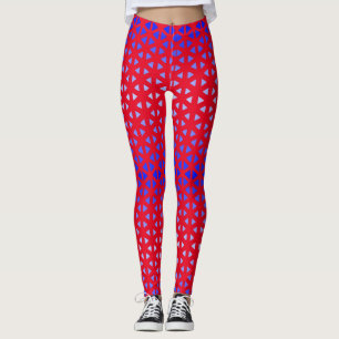 Leggings Triángulo.Pattern.shade.blue.01 Red BG