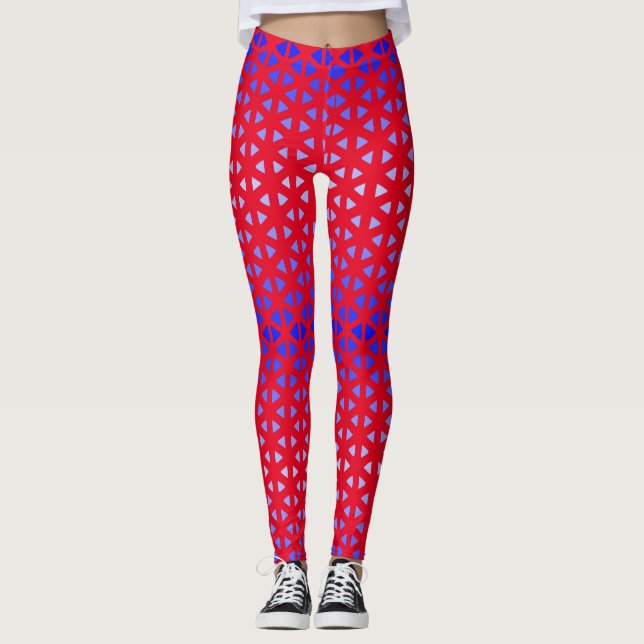 Leggings Triángulo.Pattern.shade.blue.01 Red BG (Anverso)