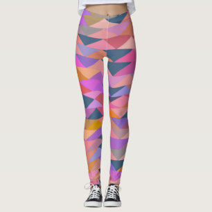 Leggings Triángulos abstractos brillantes y audaces en colo
