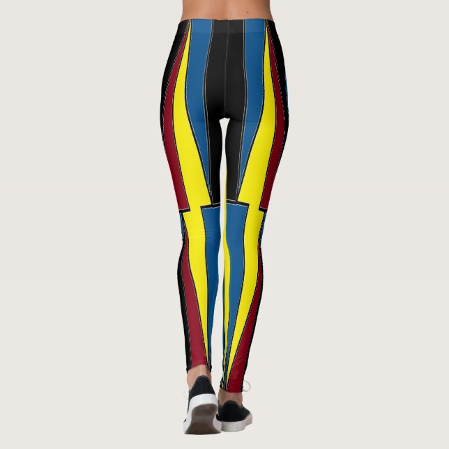 Leggings Triángulos Amarillo Rojo Azul (Reverso)