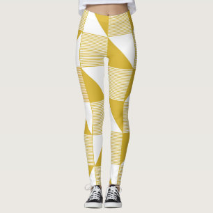 Leggings Triángulos Amarillos: Patrón Lineal Sin Marea.
