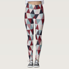 Leggings Triángulos azul oscuro rojo y beige B