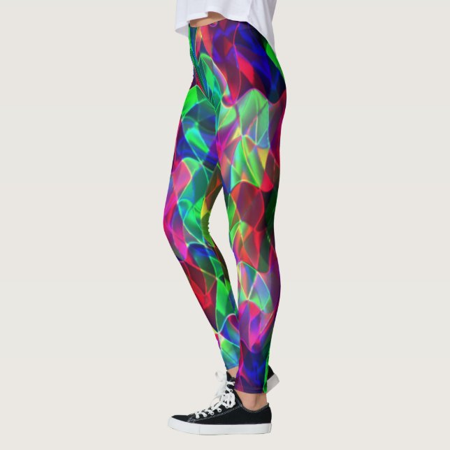 Leggings Triángulos curvos de colores o ondas, más oscuras. (Izquierda)