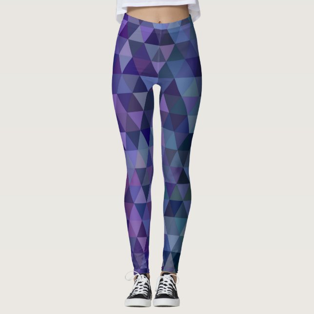 Leggings triángulos de color azul púrpura (Anverso)