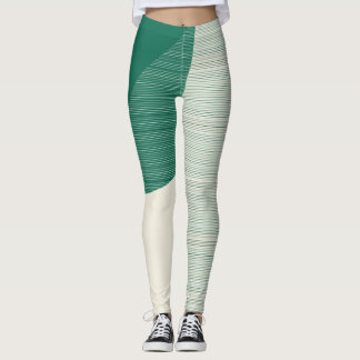 Leggings Triángulos de Marfil Esmeralda Lineales