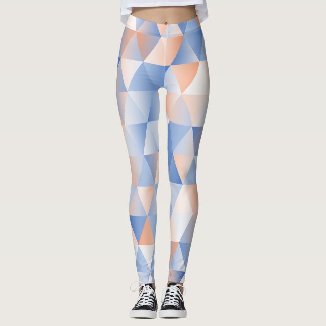 Leggings Triángulos de Naranja azul suave (Anverso)