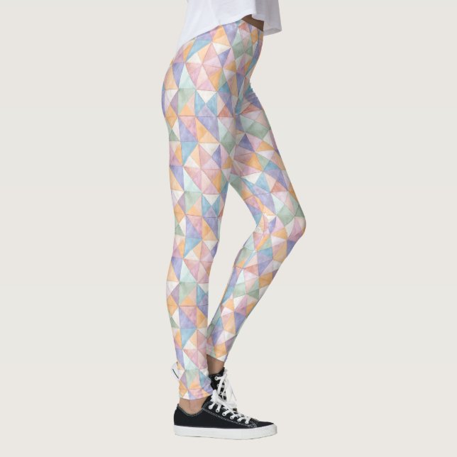 Leggings Triángulos de Patchwork Acolchados en Melocotón La (Derecha)