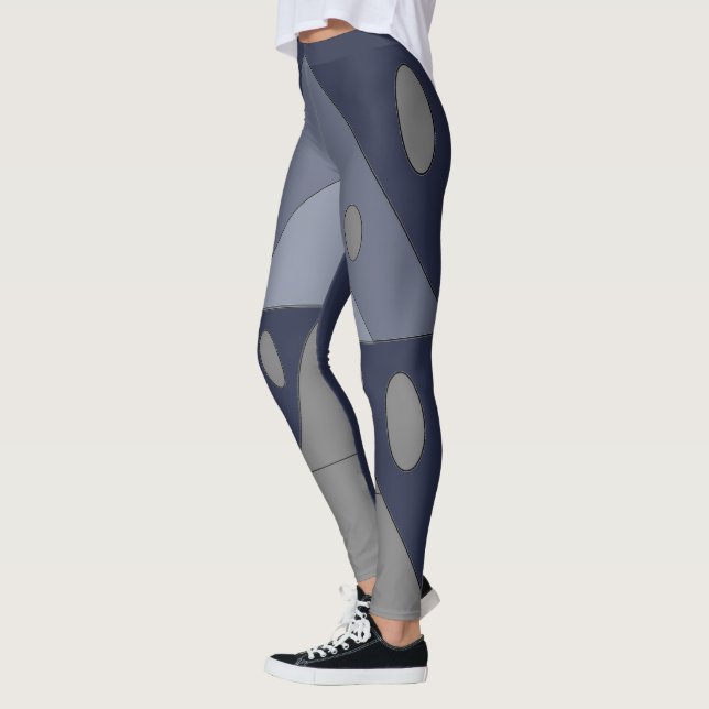 Leggings Triángulos de patrón geométrico Ovala Funny Gris A (Izquierda)