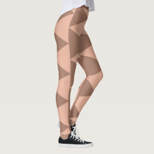 Leggings Triángulos geométricos grandes Mocha Mousse Dusty