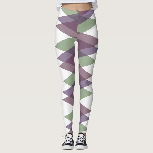 Leggings Triángulos malvas y verdes (Anverso)